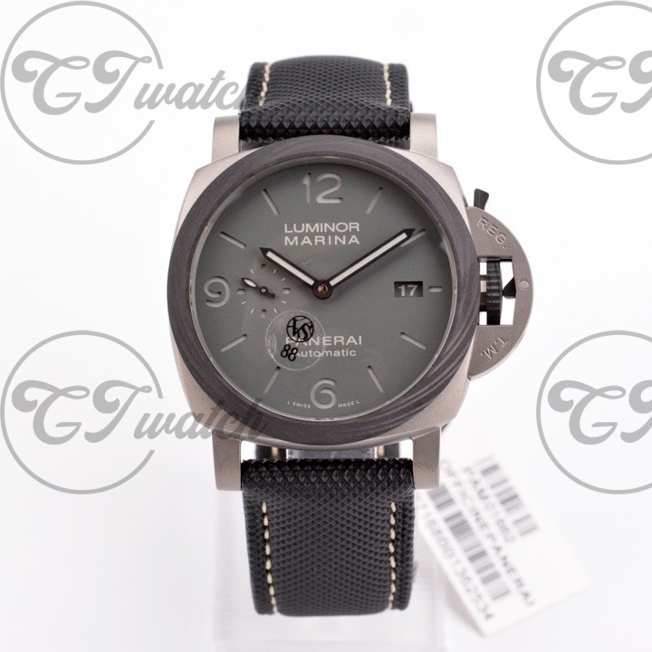 Panerai Luminor Navy SEALs Edition Black Dial Titanium Automatic Watch with Black Rubber Strap