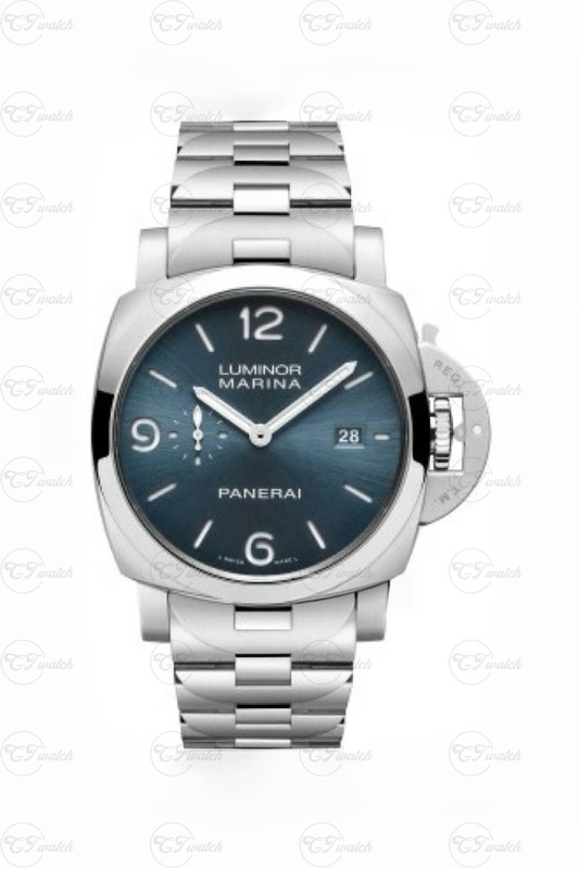 Panerai Luminor Marina Blue Dial Stainless Steel Automatic Watch with Stainless Steel Bracelet