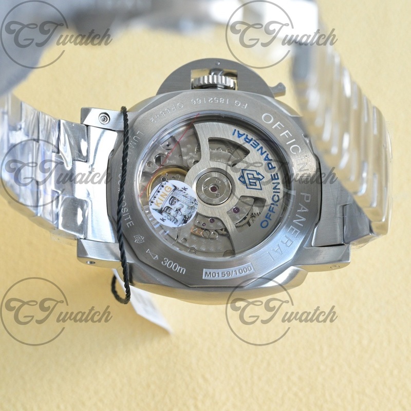 Panerai Luminor Marina Blue Dial Stainless Steel Automatic Watch with Stainless Steel Bracelet