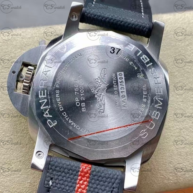 Panerai Submersible Luna Rossa 44mm Carbotech Automatic Dive Watch with Navy Nylon Strap (High-Performance P.9010 Movement, Racing-Inspired Durability & Precision)