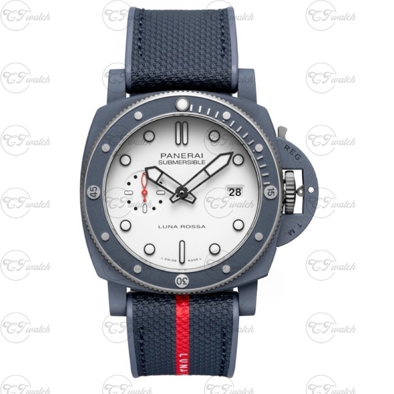 Panerai Submersible Luna Rossa 47mm Carbotech Automatic Dive Watch with Navy Nylon Strap (High-Performance P.9010 Movement, Racing-Inspired Durability & Precision)