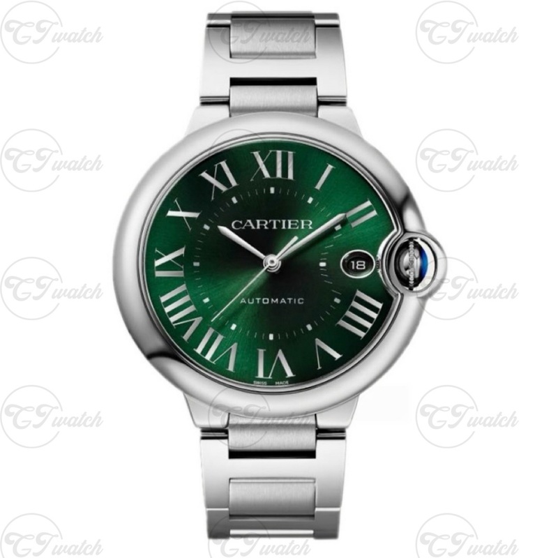 Cartier Ballon Bleu de Cartier 40mm Stainless Steel Automatic Watch with Green Dial (Premium 1847 MC Movement, Exquisite Craftsmanship & Bold Elegance)