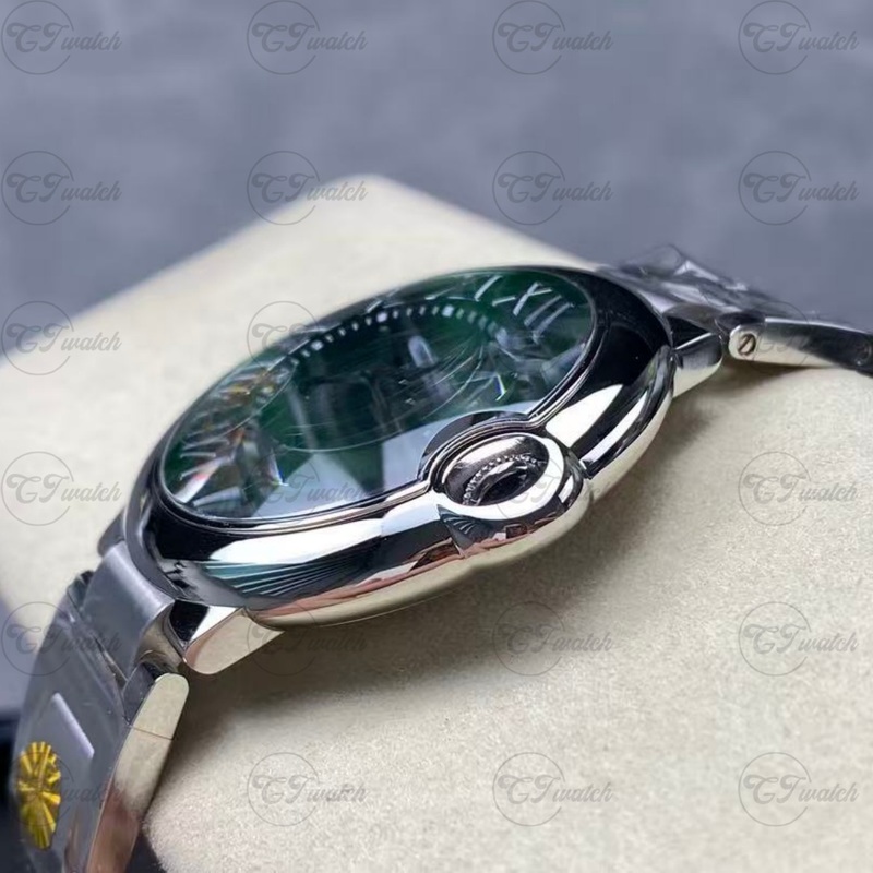 Cartier Ballon Bleu de Cartier 40mm Stainless Steel Automatic Watch with Green Dial (Premium 1847 MC Movement, Exquisite Craftsmanship & Bold Elegance)