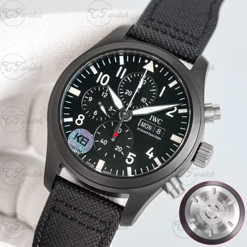 IWC Pilot’s Chronograph 43mm Stainless Steel Watch with black Dial (Premium 69385 Calibre Movement, Exquisite Craftsmanship & Iconic Aviation Heritage)