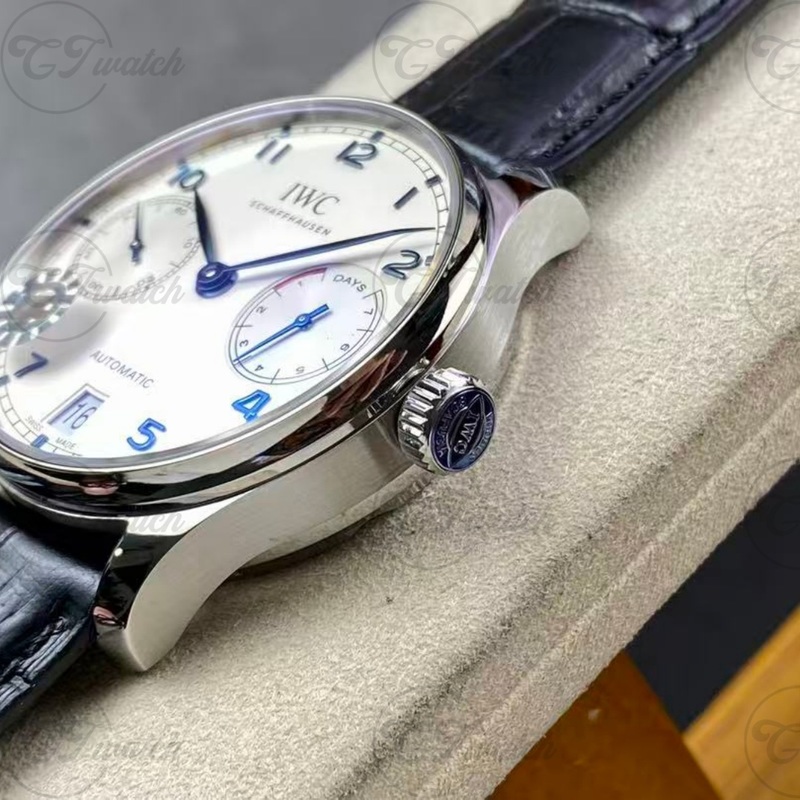 IWC Portugieser Automatic 40.4mm Stainless Steel Watch with white Dial (Premium 52010 Calibre Movement, Exquisite Craftsmanship & Timeless Heritage)