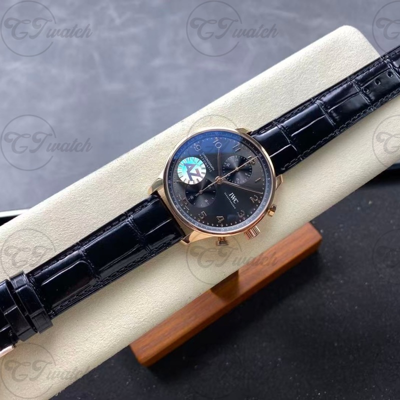 IWC Portugieser Chronograph 41mm 18K Rose Gold Watch with Grey Dial (Premium 69355 Calibre Movement, Exquisite Craftsmanship & Timeless Heritage)