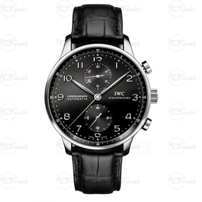 IWC Portugieser Chronograph 41mm Stainless Steel Watch with Black Dial (Premium 69355 Calibre Movement, Exquisite Craftsmanship & Timeless Heritage)