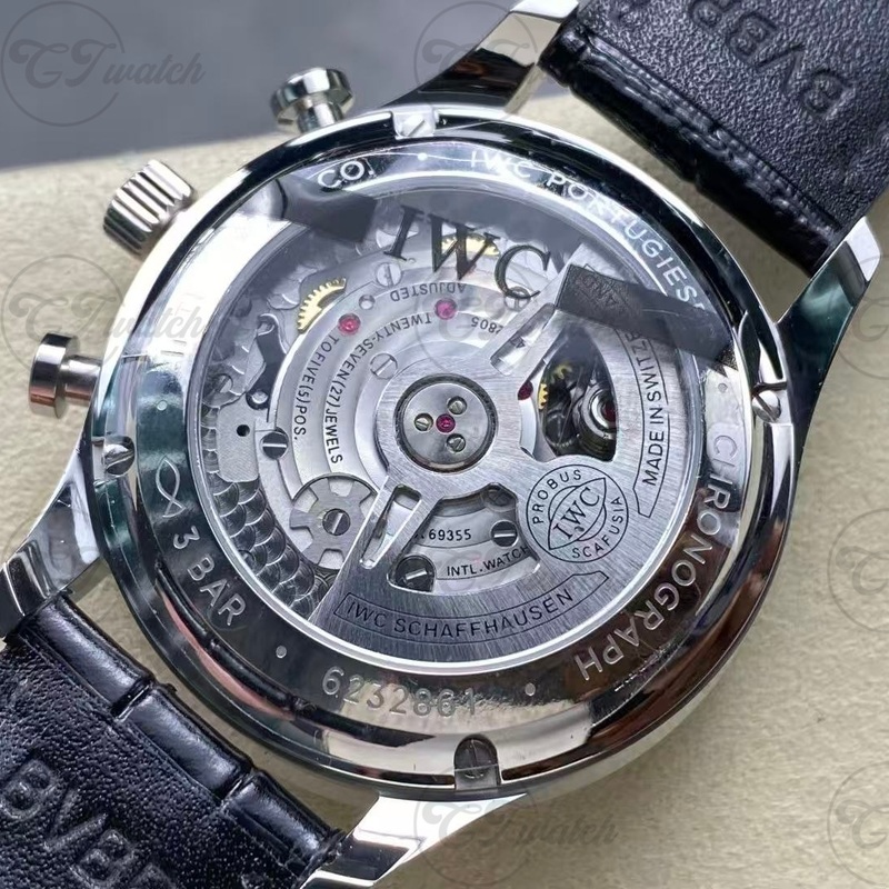 IWC Portugieser Chronograph 41mm Stainless Steel Watch with Black Dial (Premium 69355 Calibre Movement, Exquisite Craftsmanship & Timeless Heritage)