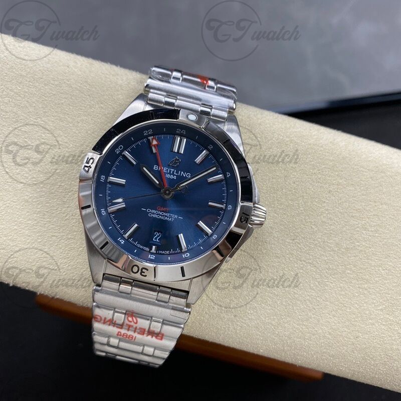 Breitling Chronomat GMT 42mm Stainless Steel Automatic Watch with Blue Dial (Premium Calibre 25 Movement, High-Precision Craftsmanship & Iconic Travel-Ready Design)