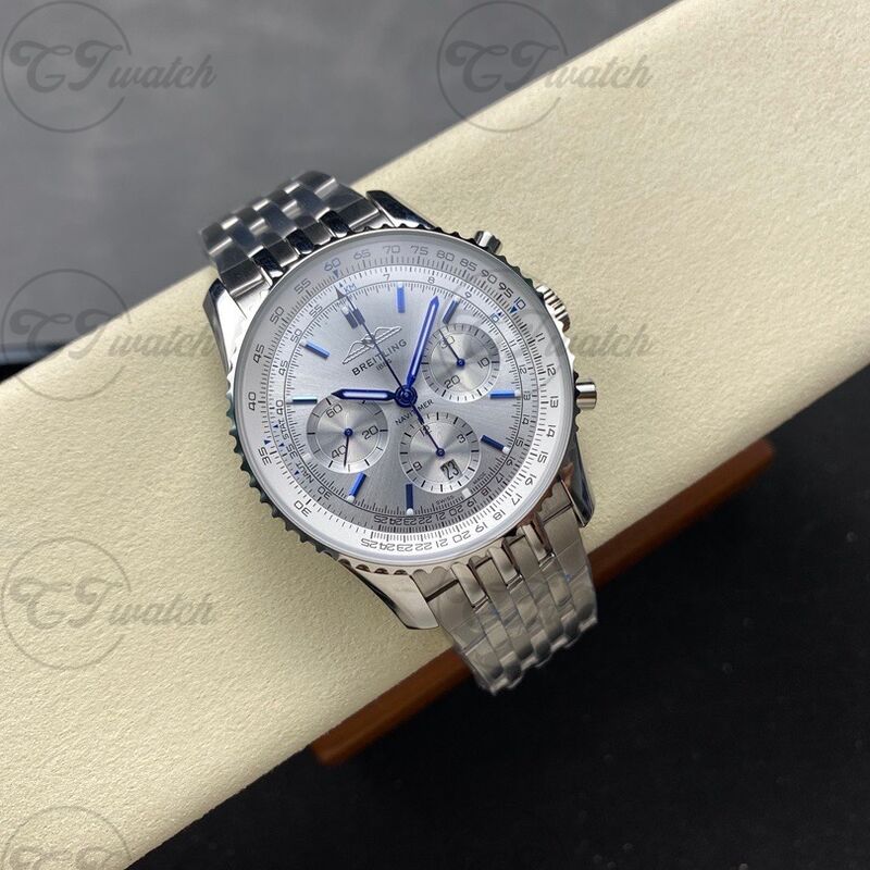 Breitling Navitimer B01 Horloge chronographe en acier inoxydable de 43 mm (mouvement de calibre B01 haut de gamme, savoir-faire de haute précision et design emblématique du patrimoine de l'aviation)