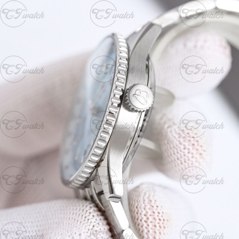 Montre Breitling Navitimer GMT Automatique 41mm en acier inoxydable (Mouvement Calibre 17 Premium, Artisanat de haute précision et Cadran bleu ciel serein, Design aviation)