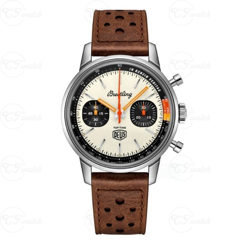 Breitling Top Time B01 Chronographe en acier inoxydable de 42 mm (mouvement de calibre B01 haut de gamme, savoir-faire de haute précision et conception dynamique du cadran de course vert menthe)