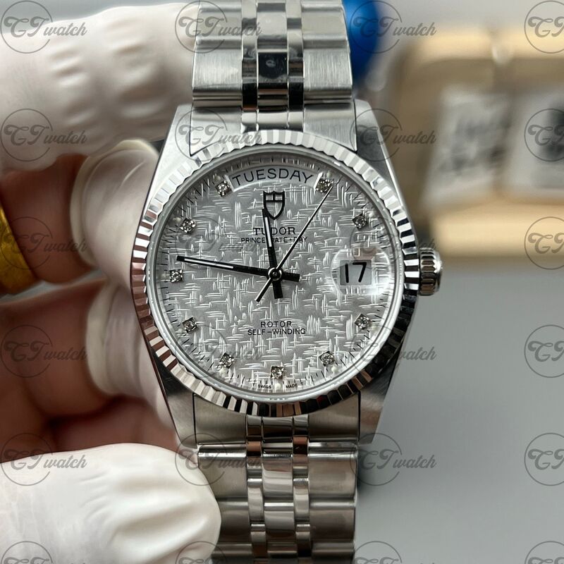Tudor Prince Date-Day 38mm Stainless Steel Automatic Watch (Premium Cloned Calibre 2834 Movement, High-Precision Craftsmanship & Diamond-Embellished Luxury Dial Design)