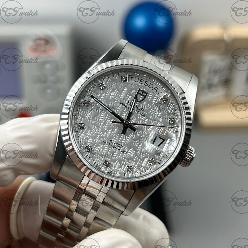 Tudor Prince Date-Day 38mm Stainless Steel Automatic Watch (Premium Cloned Calibre 2834 Movement, High-Precision Craftsmanship & Diamond-Embellished Luxury Dial Design)
