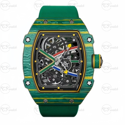 Richard Mille RM67 Green Automatic Mechanical Luxury Watch – Skeleton Dial, Sapphire Glass, Waterproof