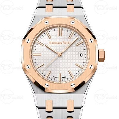 Audemars Piguet Royal Oak 15500ST 41mm Automatic Mechanical Watch Caliber 4302 Stainless Steel Rose Gold Bezel White Dial Sapphire Glass