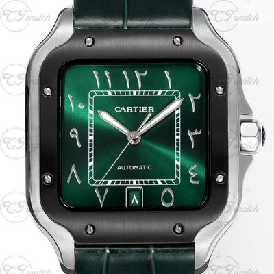 Restoring the Classic: Size and Craft Comparison of the Super Clone Version of Cartier Santos Limited Green Dial