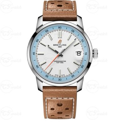 Breitling Top Time 41mm Stainless Steel Automatic Watch with Sky Blue Bezel (Premium Calibre 23 Movement, Exquisite Craftsmanship & Timeless Racing Heritage)