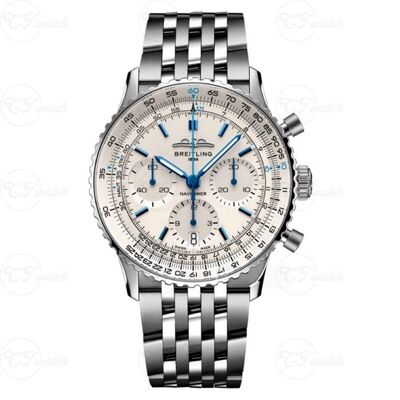 Breitling Navitimer B01 Horloge chronographe en acier inoxydable de 43 mm (mouvement de calibre B01 haut de gamme, savoir-faire de haute précision et design emblématique du patrimoine de l'aviation)