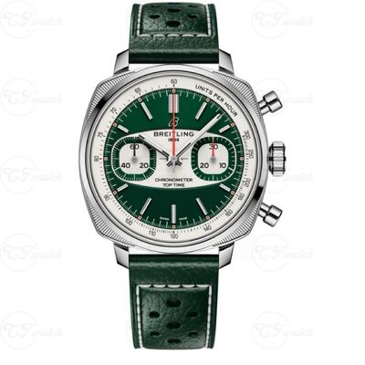 Breitling Top Time B01 42mm Stainless Steel Chronograph Watch (Premium B01 Calibre Movement, High-Precision Craftsmanship & Bold Forest-Green Dial Racing Design)