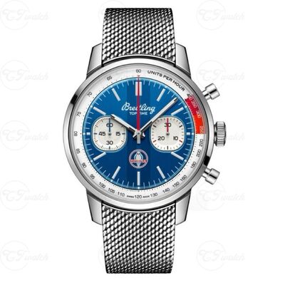 Breitling Top Time B01 Chronographe en acier inoxydable de 42 mm (mouvement de calibre B01 haut de gamme, savoir-faire de haute précision et conception dynamique du cadran de course vert menthe)