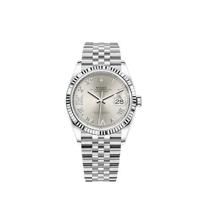 Rolex Datejust 126234 White Gold Stainless Steel Silver Dial Jubilee